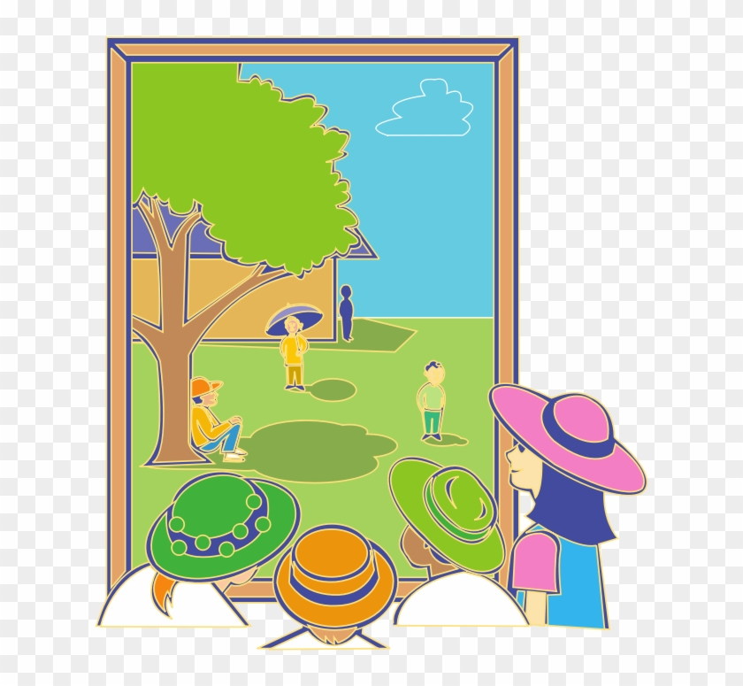 Kids Looking Out Window - Children Looking At A Picture Clipart #1006736