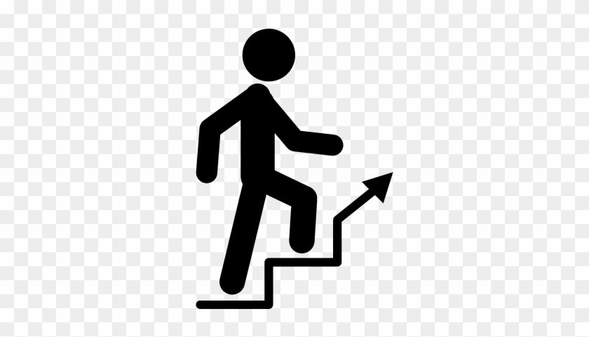Man Climbing Stairs Vector - Stiege Symbol #1006743