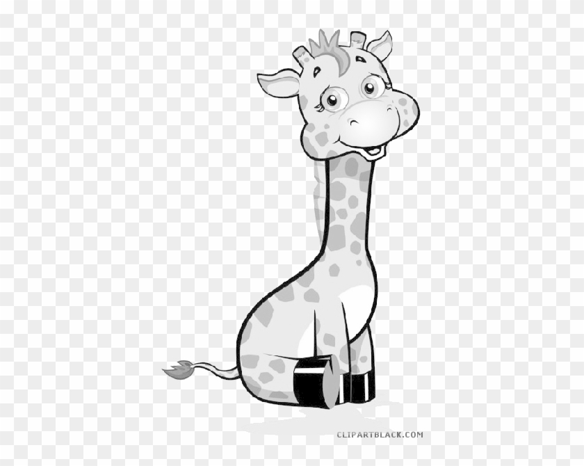 Baby Giraffe Animal Free Black White Clipart Images - Giraffe Cartoon Png #1006788