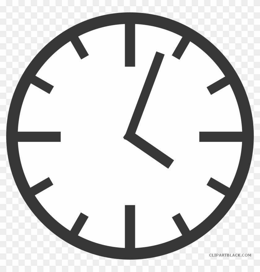 Clock Outline Tools Free Black White Clipart Images - Simple Clock Vector #1007018