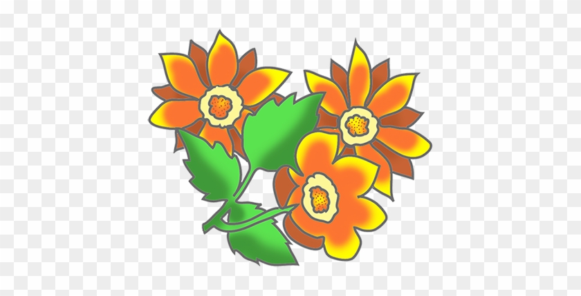 Orange Flower Clipart Art - Orange Flower Clipart #1007054