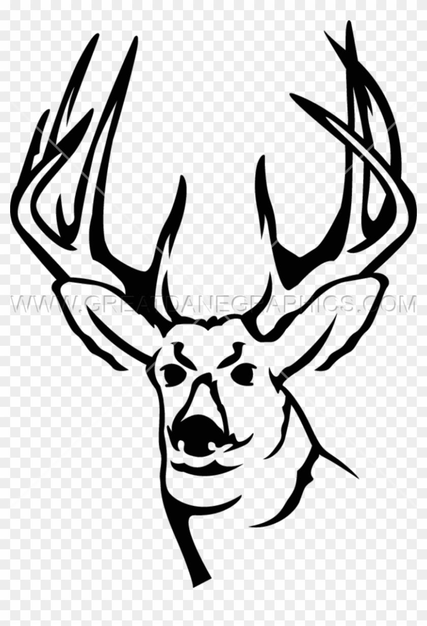 Deer Head - Stag Head Black And White Transparent #1007089