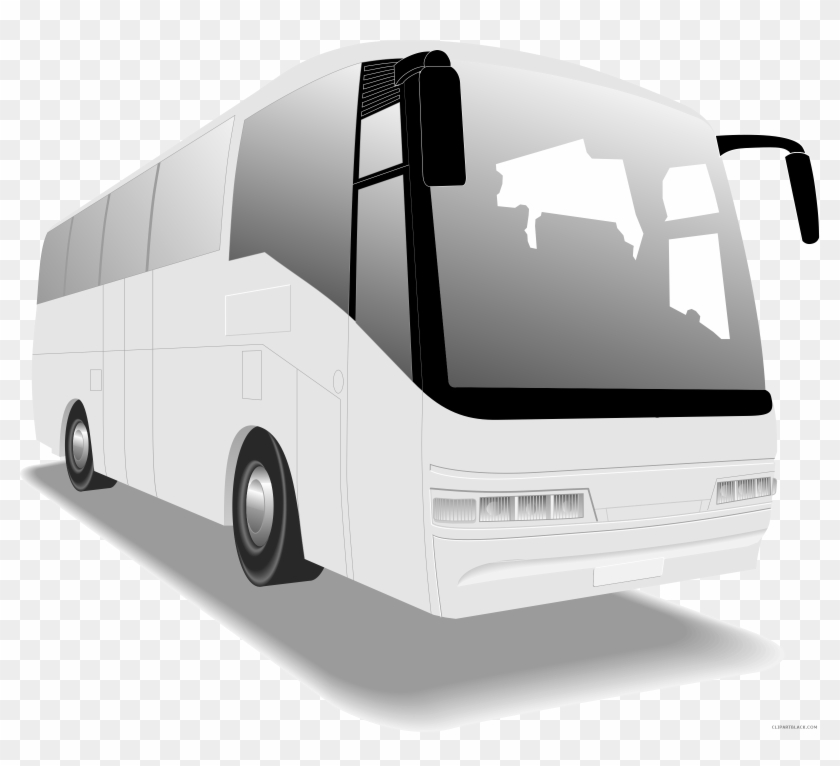 Tour Bus Transportation Free Black White Clipart Images - Tourist Bus Png Icon #1007094
