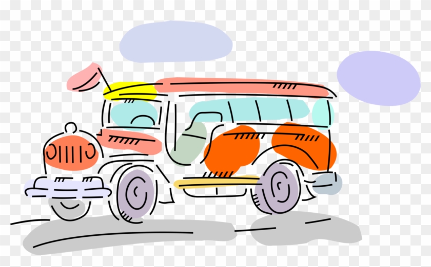 Vector Illustration Of Small Passenger Tour Bus Automobile - Illustration #1007100