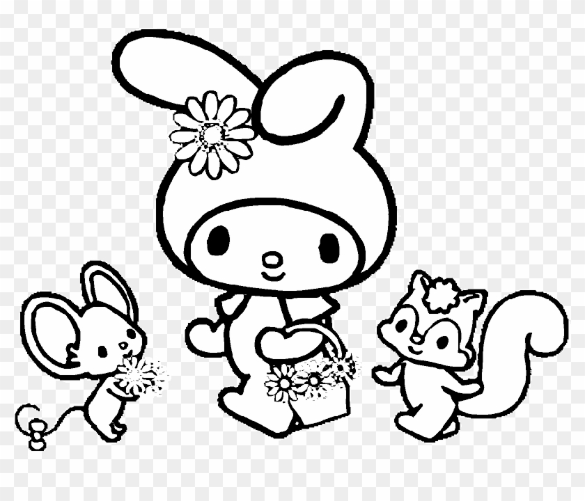 Hello Kitty And My Melody Coloring Pages Melody Coloring - My Melody Hello Kitty Coloring Pages #1007168