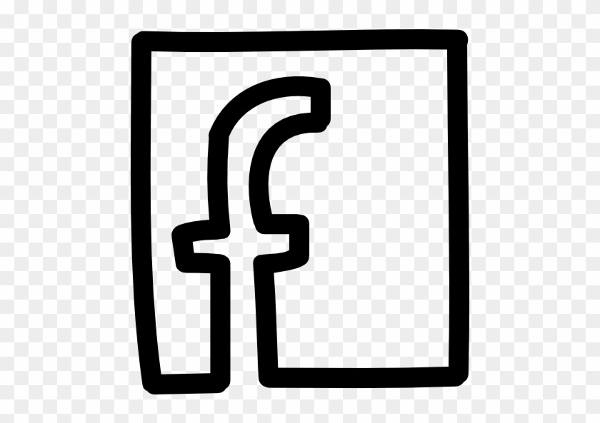 Facebook Letter Logo In A Square Hand Drawn Outline - Black And White Facebook Logo Jpg #1007202