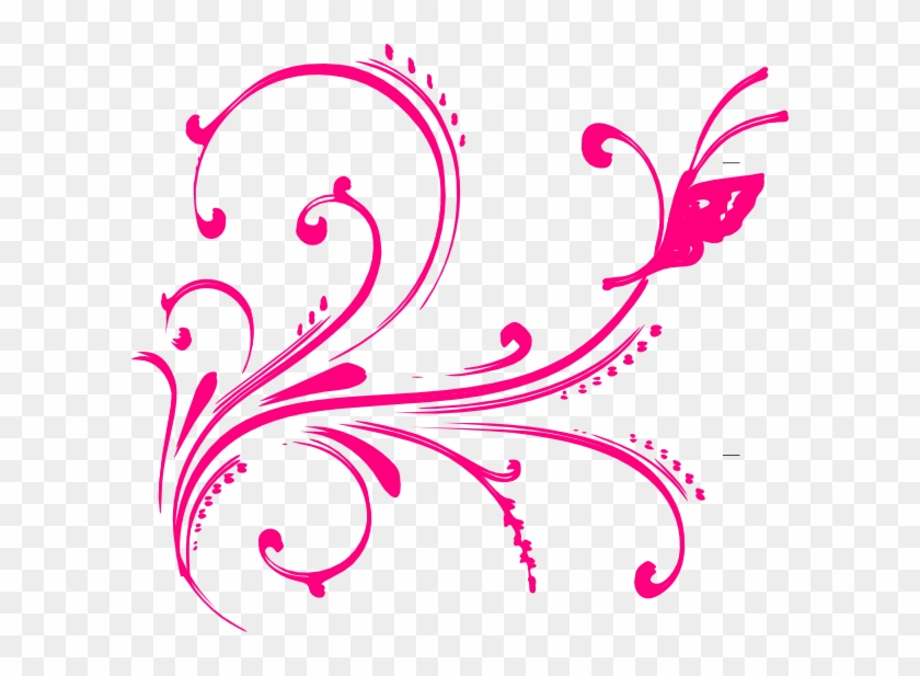 Pink Butterfly Vector Png - Pink Butterfly Border Png #1007220