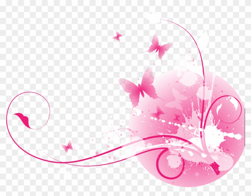 Butterfly Pink Clip Art - Pink Splash Background #1007223