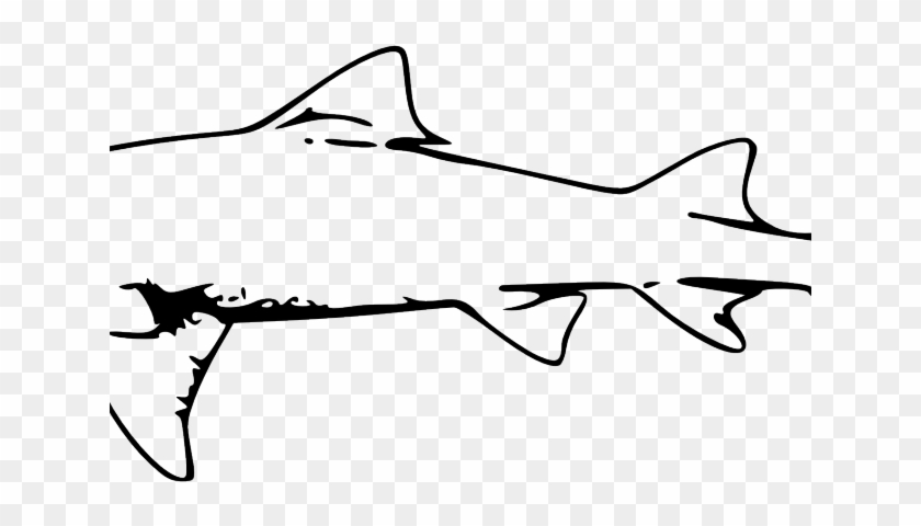 Great White Shark Clipart Traceable - Outline Of A Shark #1007346