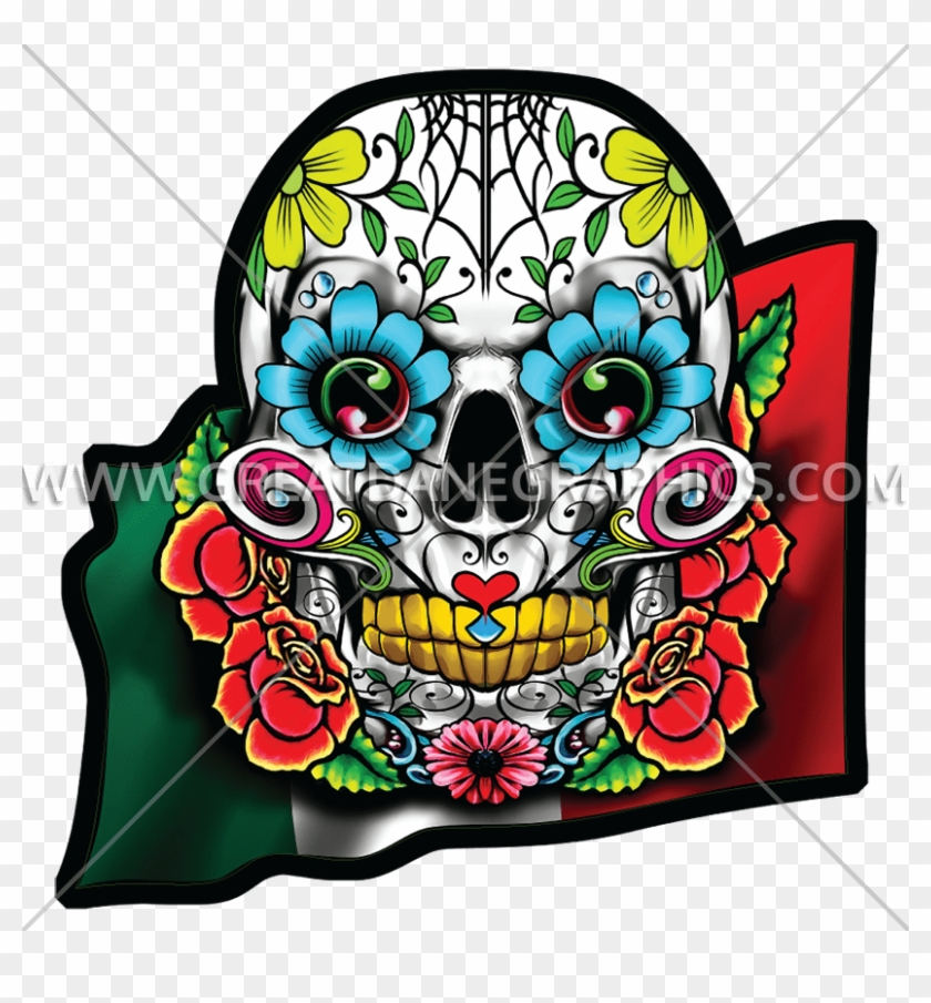Tirecoverpro Full Color Sugar Skull With Roses #1007381