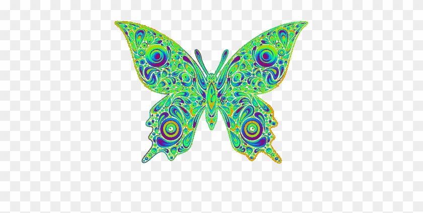 Psychedelic Butterfly By Szophialeigh On Deviantart - Trippy Butterfly Gif #1007396