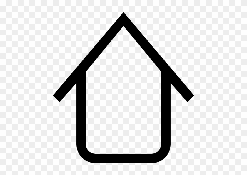 Up Arrow With House Shape Outlined Symbol Free Icon - House Shape Png #1007414