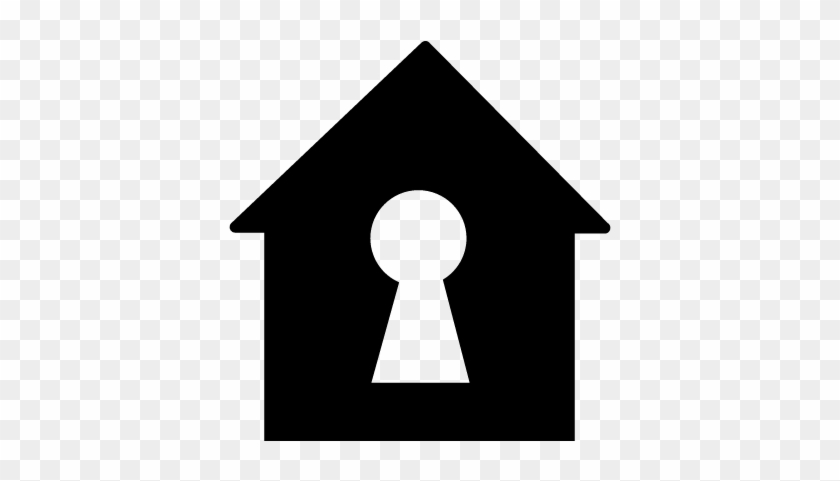 Keyhole In A Home Shape Vector - Keyhole In A Home Shape Vector #1007420