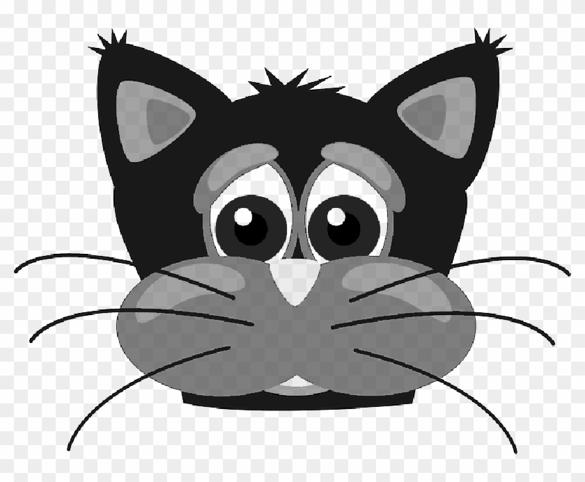 Animals, Cat, Head, Face, Cartoon, Mammals, Cats - Custom Cartoon Cat Face Shower Curtain #1007569