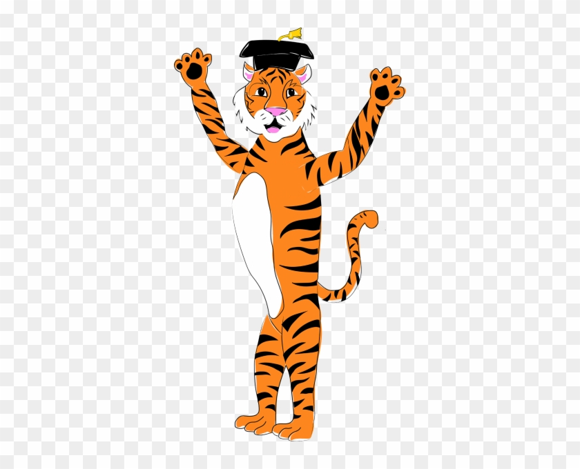 Tiger Clipart Graduate - Tiger With Graduation Cap #1007670