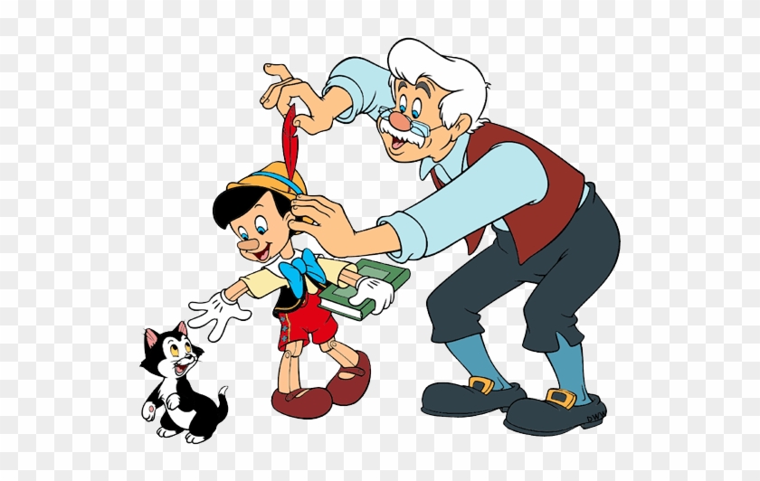 Pinocchio Gepetto And Figaro Png - Pinocchio #1007696
