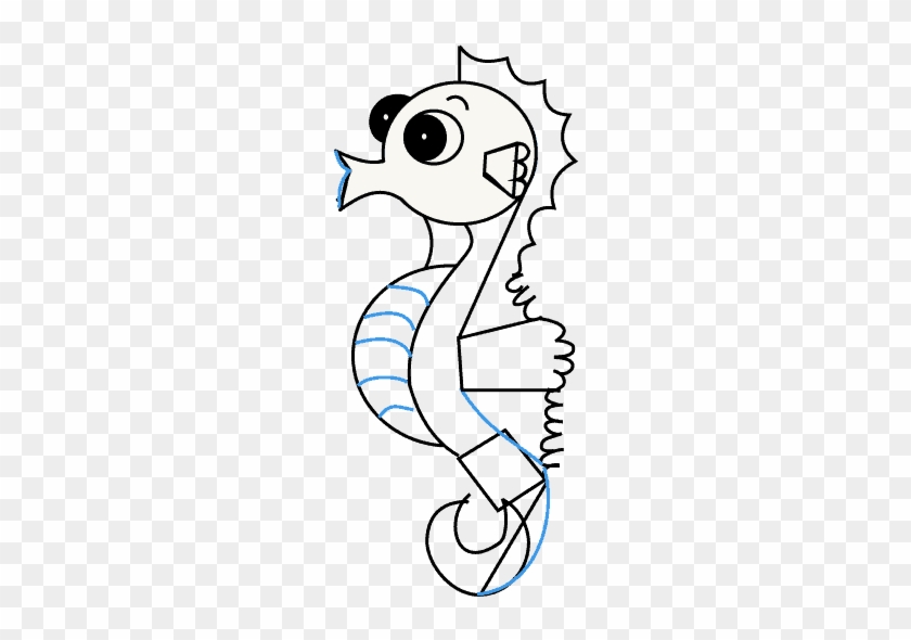 How To Draw Seahorse - Drawing Of Sea Horse #1007905