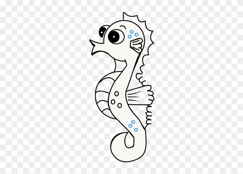 Drawn Seahorse Line Drawing - Easy To Draw Seahorse #1007907