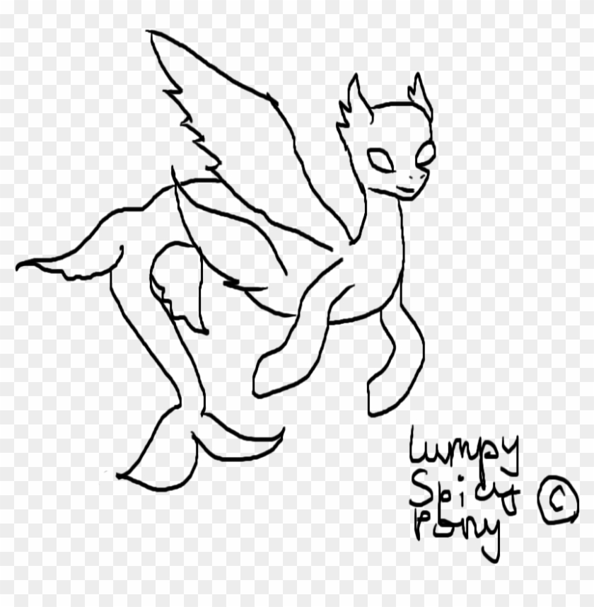 Sea Pony Base By Lumpyspicypony Sea Pony Base By Lumpyspicypony - Line Art #1007933