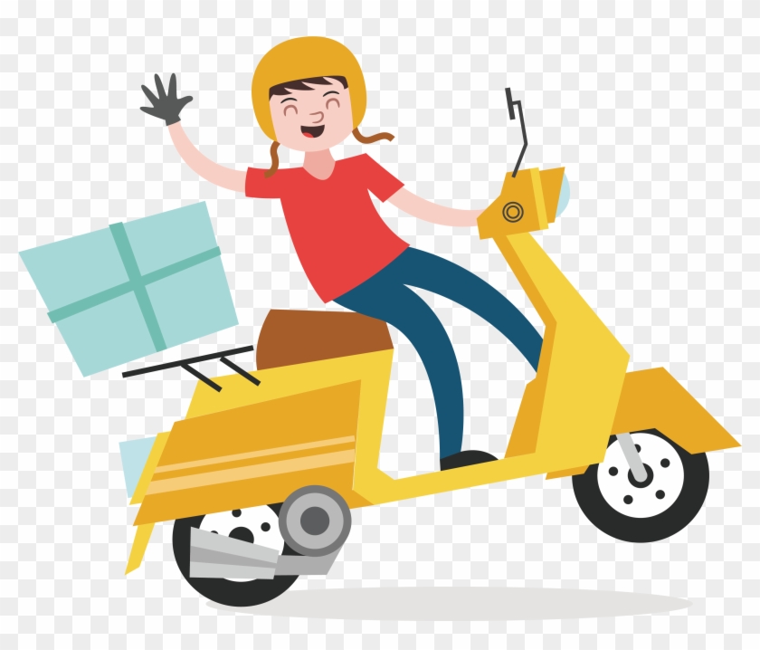 Delivery Euclidean Vector Courier Scooter - Motorcycle Delivery Png #1008046
