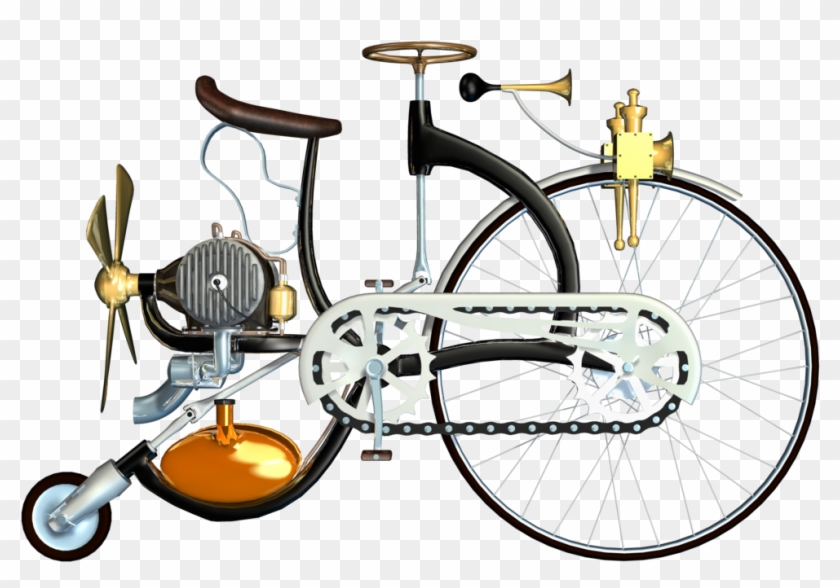 Steampunk Bike 01 Png Stock By Roy3d - Steampunk Bicycle Png #1008065
