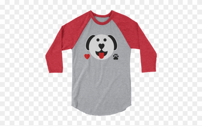 Puppy Face With Heart And Paw Heather Gray And Red - Vavinche Haunting Sqaud-baseball Tee Haunting Squad,halloween #1008119