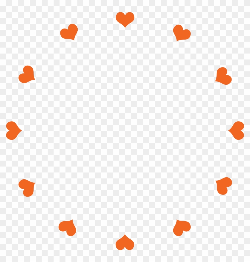 Clock Face Hearts Orange - Clock #1008144