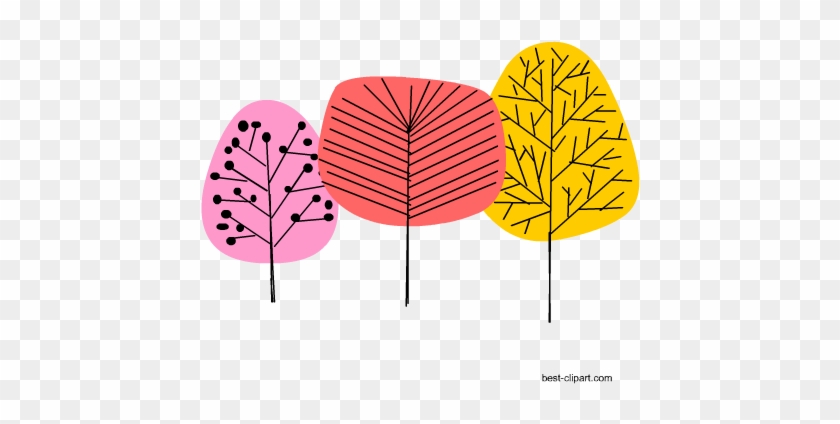 Colorful Trees Free Png Clipart - Clip Art #1008154