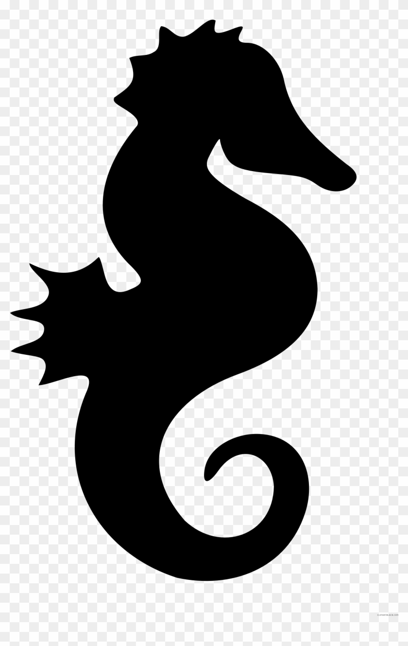 Seahorse Silhouette Animal Free Black White Clipart - Seahorse Silhouette #1008178