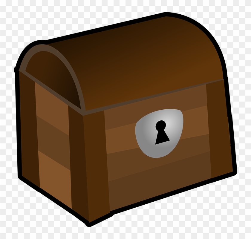 Treasure Clipart Wood Box - Cartoon Box With Lock #1008189