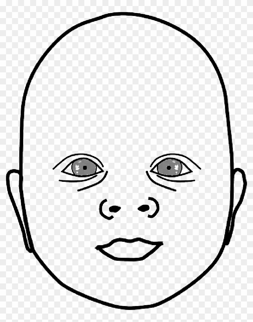 Suckling, Face, Boy, Girl, Children, - Baby Head Outline #1008296
