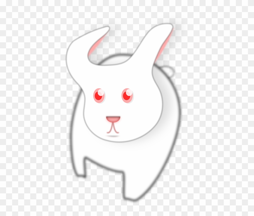 Curious Face White Cartoon Bunny Cute Pet Curious Rabbit