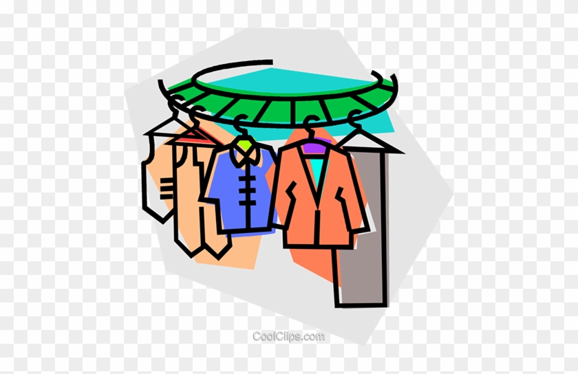 Clothes On A Clothes Rack Royalty Free Vector Clip - Animated Images Of Clothes #1008304