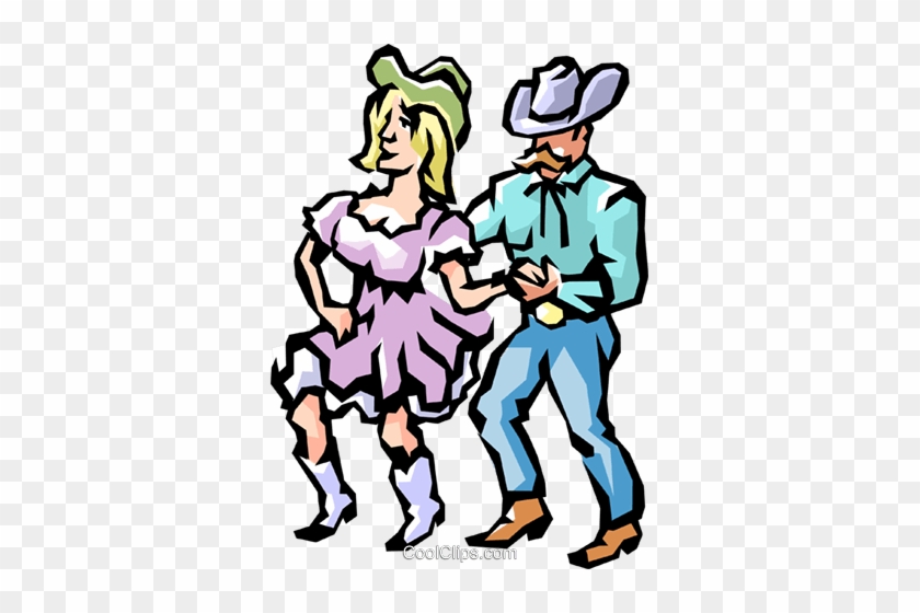 Square Dancers Royalty Free Vector Clip Art Illustration - Country A Western #1008312
