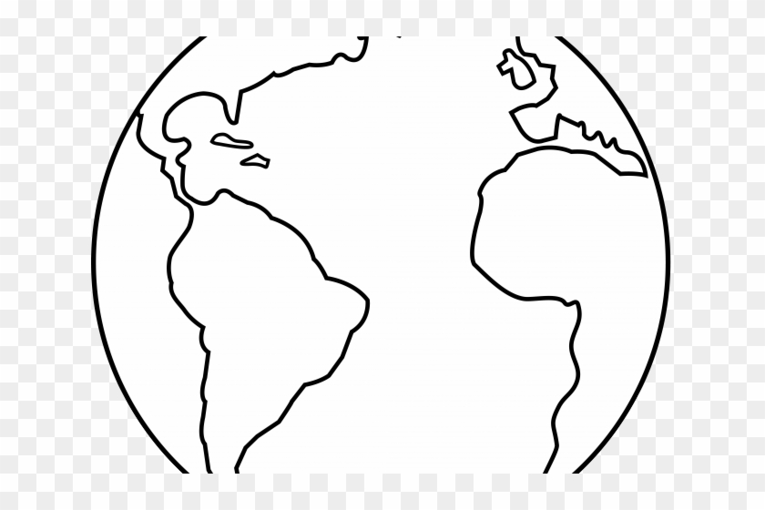 Planet Earth Clipart Outline - Earth Clipart Black And White #1008480