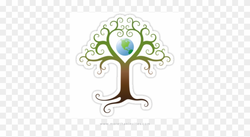 Earth Tree Sticker, Tree With Branches Surrounding - Themes On Earth Day #1008482