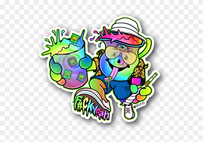 Electric Kool Kid Sticker - Transparent Stickers Stoner #1008502