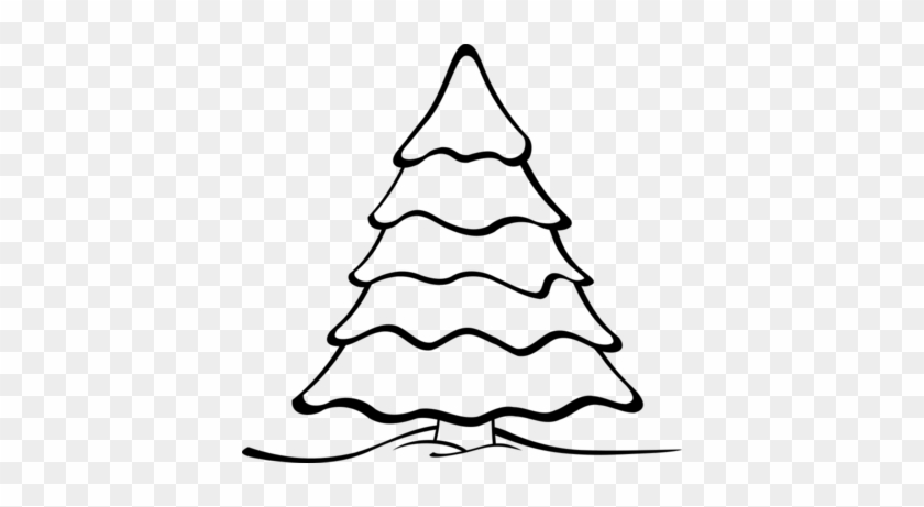 vintage christmas tree clip art black and white