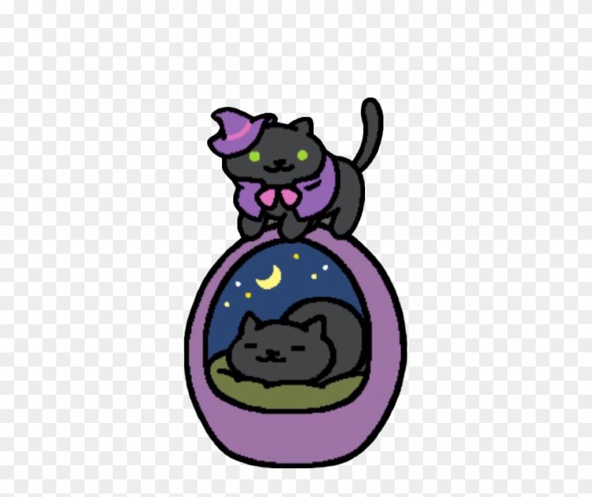 Hermeowne And Smokey With The Nightview Egg Bed - Neko Atsume Egg Bed Night View #1008630