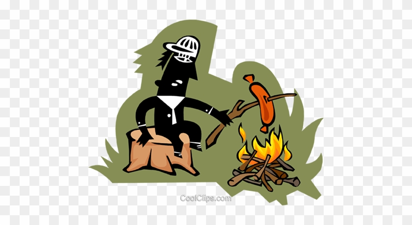 Hot Dogs Clipart Campfire - Roasting Hot Dogs On A Fire Clipart #1008645