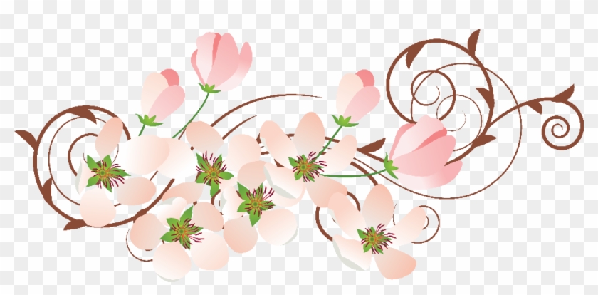 Flores - Peach Flowers Clipart #1008954