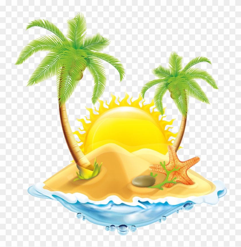 Coconut Clipart Pineapple Tree - Sea Island Vector #1009006