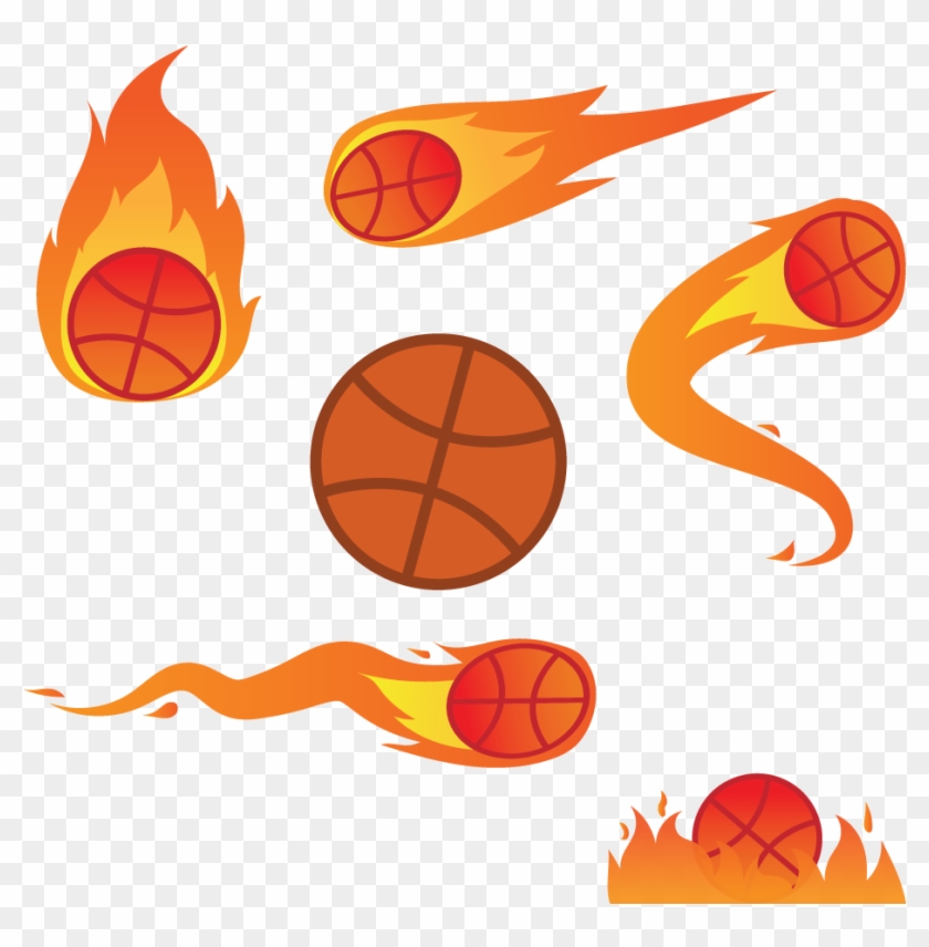 Basketball Euclidean Vector Fire Icon - Fire Basketball Vector Png #1009012