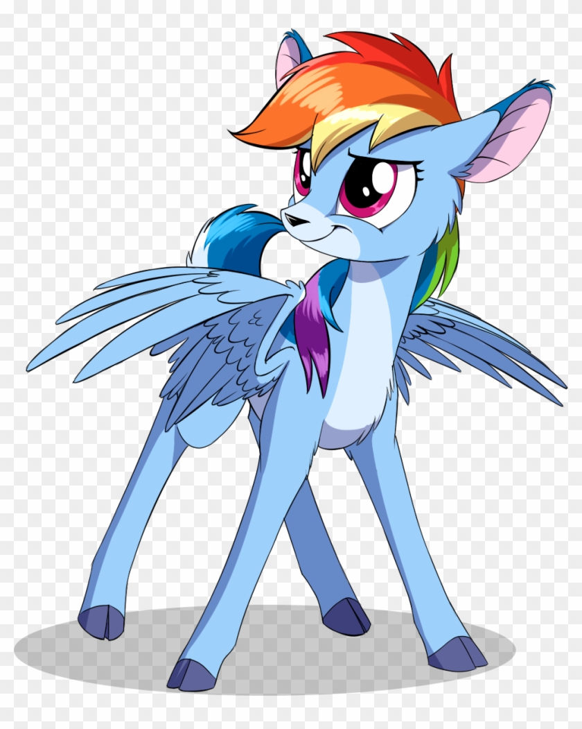 Sirzi, Cheek Fluff, Chest Fluff, Cloven Hooves, Cute, - Rainbow Dash Deer #1009027