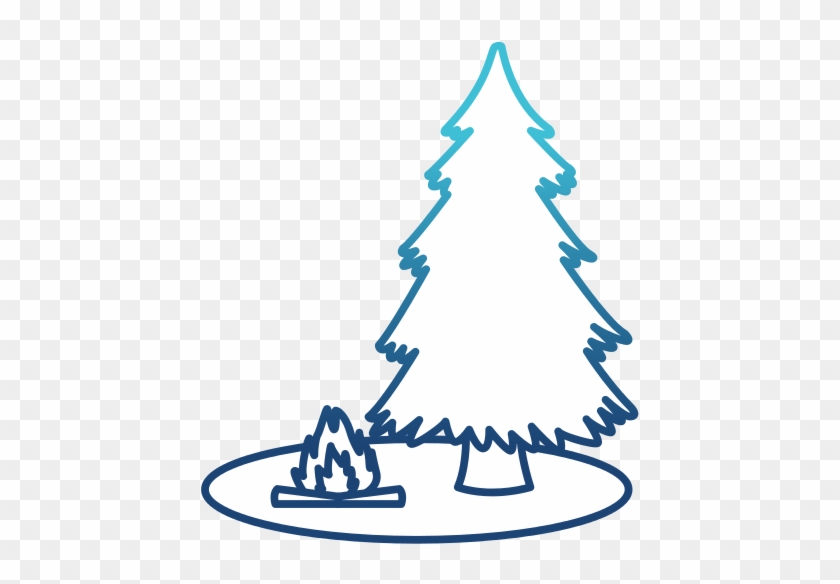 Tree Pine And Bonfire - Christmas Tree #1009055