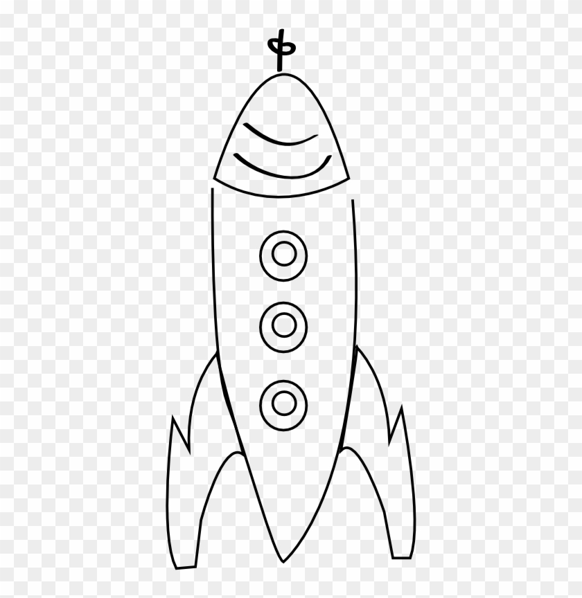 Rocket Clipart Black And White Rocket Black White Line - Rocket Ship Black And White Clipart #1009084