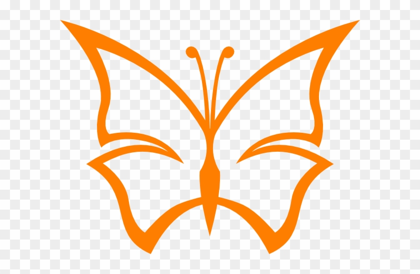 Orange Butterfly Clip Art At Clkercom Vector Online - Butterfly Clipart Line Drawing #1009120