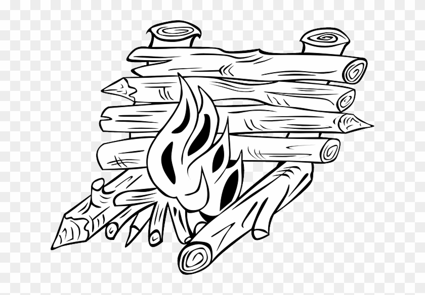 Reflector Fire, Cooking, Camp, Campfires, Cranes, Reflector - Coloring Pages Log #1009253