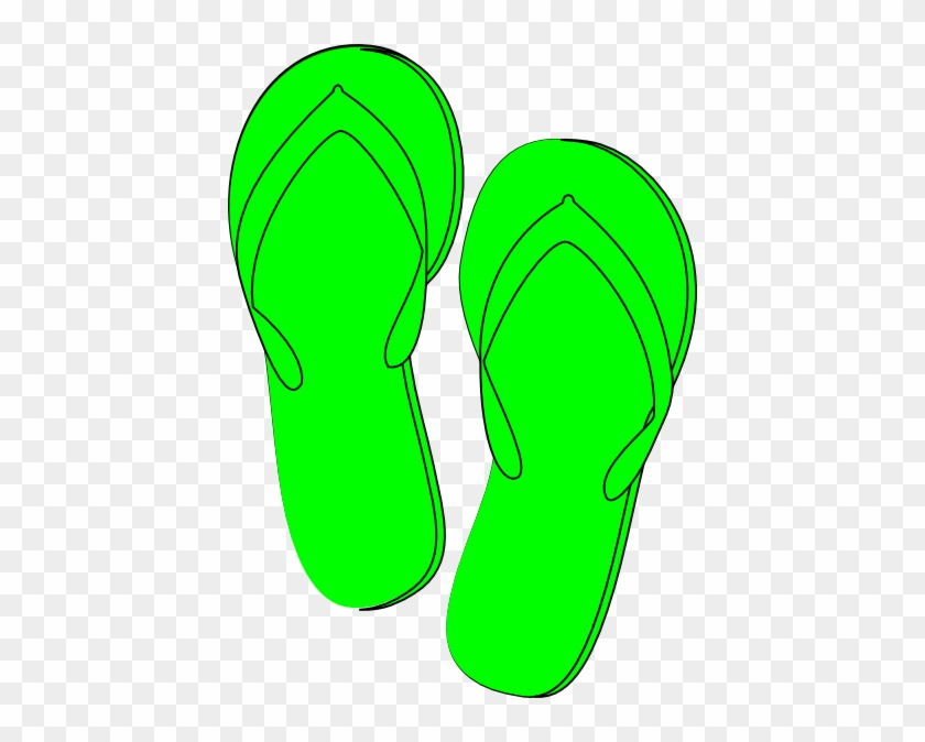Green Flip Flops Clip Art #1009267
