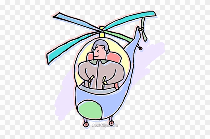 Person Flying A Helicopter Royalty Free Vector Clip - Clip Art #1009275